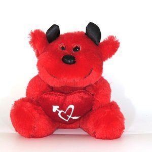 Dan Dee Collectors Choice Red Devil Bear Stuffed Plush Valentine's Day